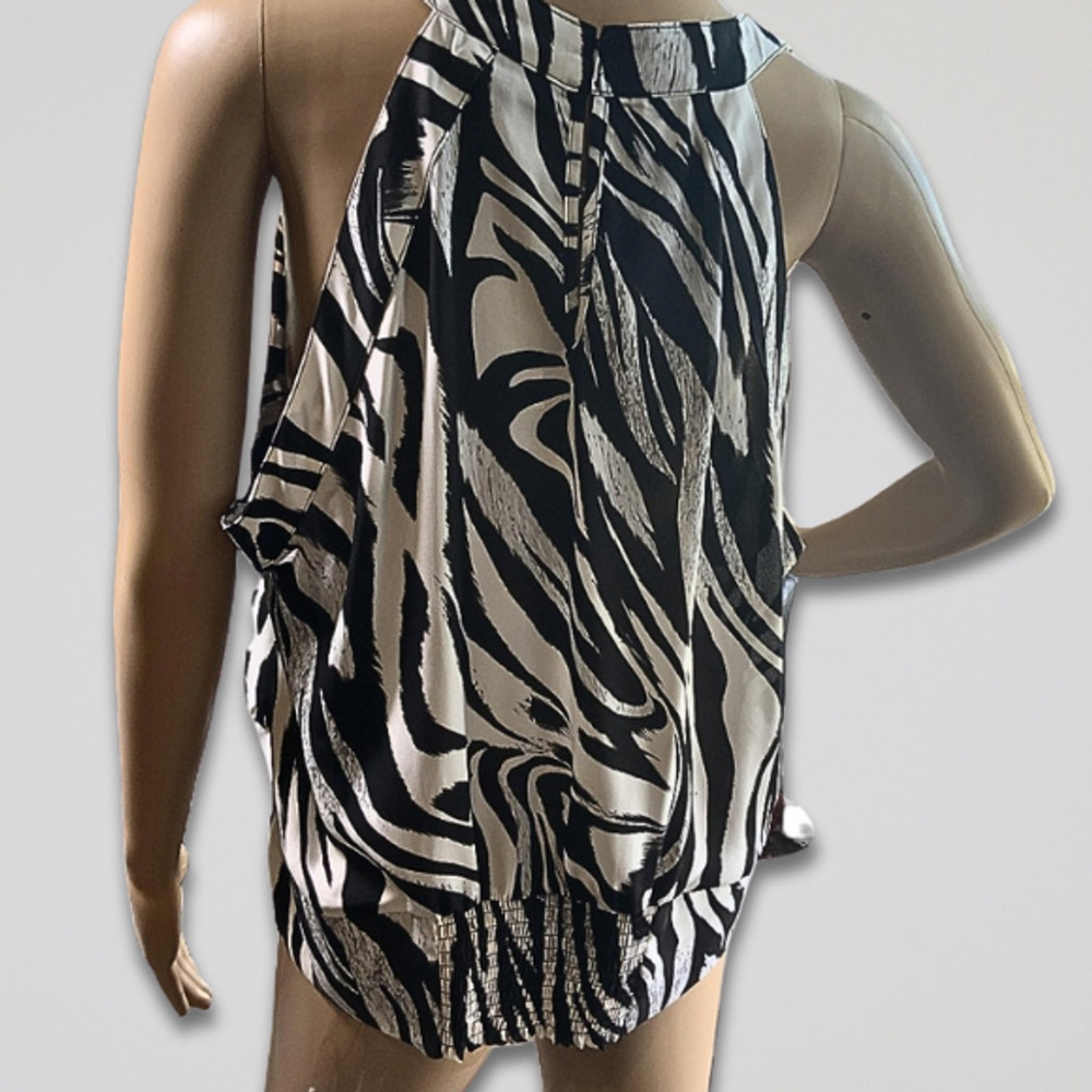 7th Avenue Blouse Zebra‎ Print V-Neck Wrap Sleeveless Black/White Women’s XL NWT - Picture 4 of 16